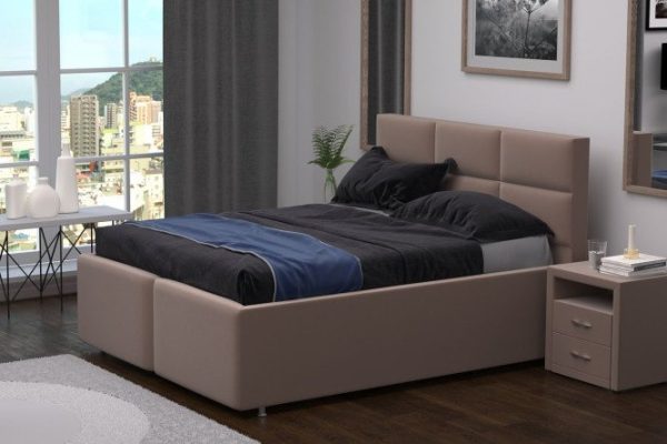 Bed with lifting mechanism Bruno color gray-beige 140x200 cm