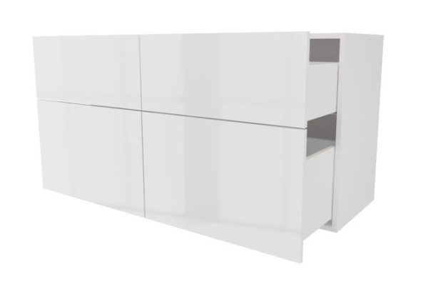 Cabinet 4 drawers Oscar Amika 120x64 with closers, white / white gloss
