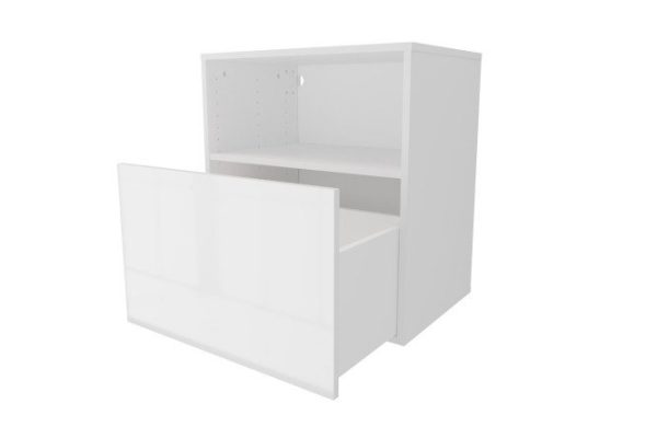 m8iym6d0d9gw812nxrngfps3ln4jsgzc.jpg Cabinet with drawer and shelf Oscar Amika 60x64 with push to open, white / white gloss