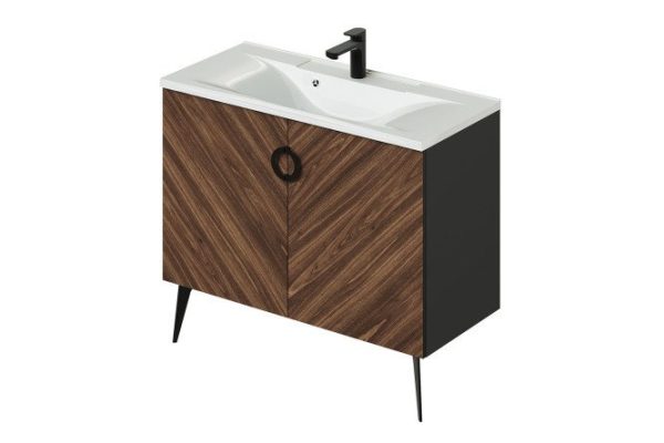 Floor stand Palladio 98.7 cm, frame color bourbon oak, facade color bourbon oak