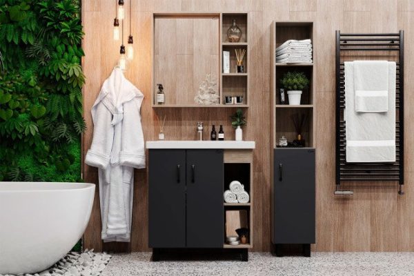 Bathroom set Timber gray matte