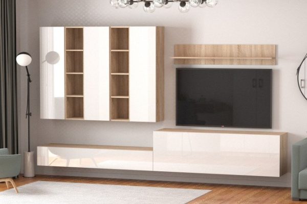 Furniture set Studio No. 7 oak Sonoma/white diamond