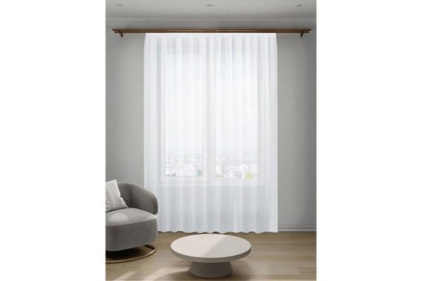 Tulle on ribbon Decofest Mario 300x280 cm, 1 piece, white