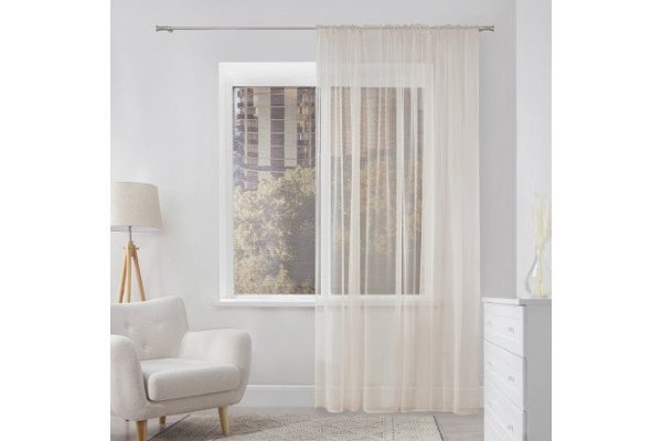 Tulle on ribbon MICASA Alessa 300x280 cm, 1 piece, coffee color