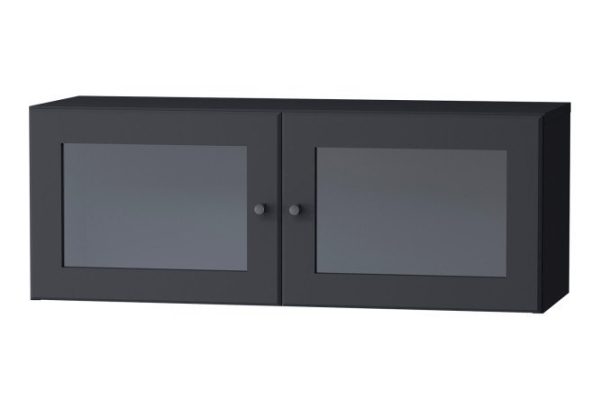 Mezzanine with glass doors bookcase Harris 80 cm