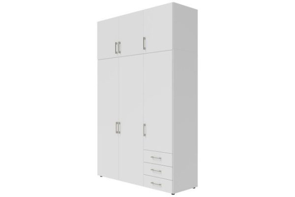 Three-door wardrobe with mezzanine Porto 150.2x236x51.3 cm