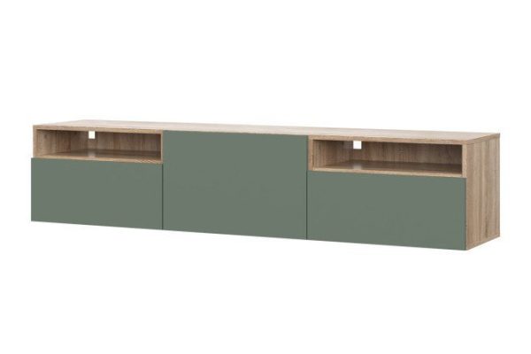 mnanqnyz89o5lrppbq67h22yz82comja.jpg Cabinet Oscar Moon 180x40 with 3 drawers and 2 shelves, sonoma oak / olive with