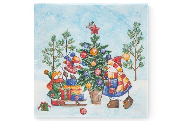 Three-layer napkins New Year Tree decoration