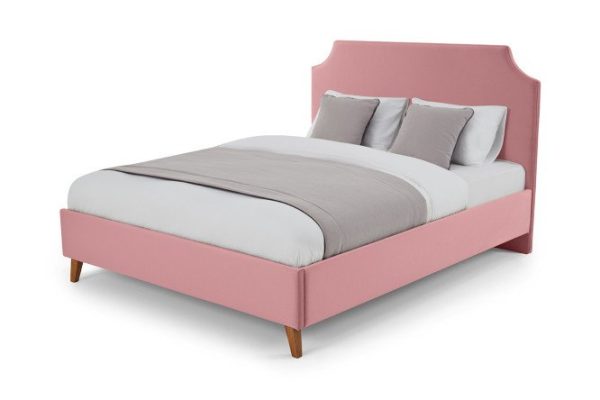 Bed with lifting mechanism SCANDICA Andrea color pale pink 140x200 cm