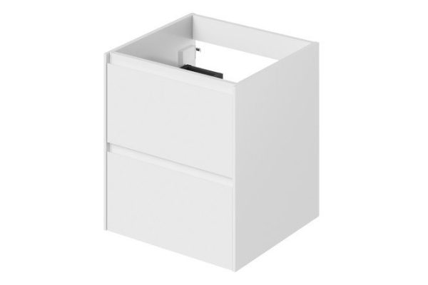 Wall-hung sink cabinet Slim 49.6 cm, frame color white, facade white