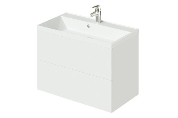 Hanging cabinet Uno 79.6 cm, frame color white, facade white