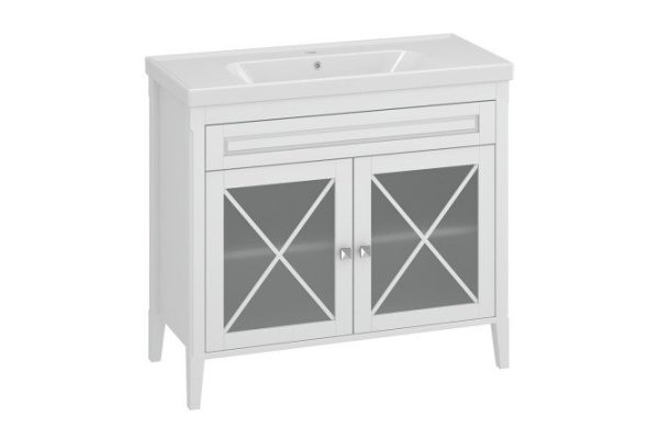 Sideboard OPADIRIS Palermo 95 cm, frame color matt white, facade white matt