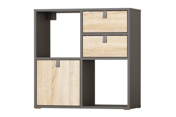 Square rack Bricks 4 sections with drawers and door