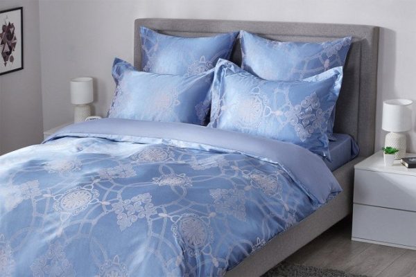 Bed linen set ESTUDI BLANCO Serhio Satin jacquard 175x215 cm, 2 bedrooms