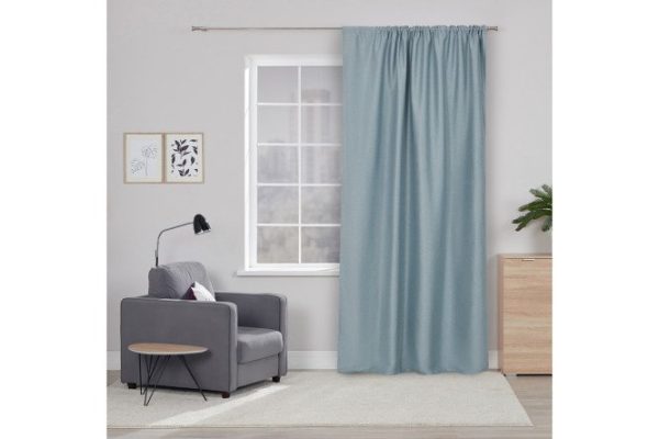 Curtain with ribbon MICASA Bria 180x280 cm, 1 piece, color pale green