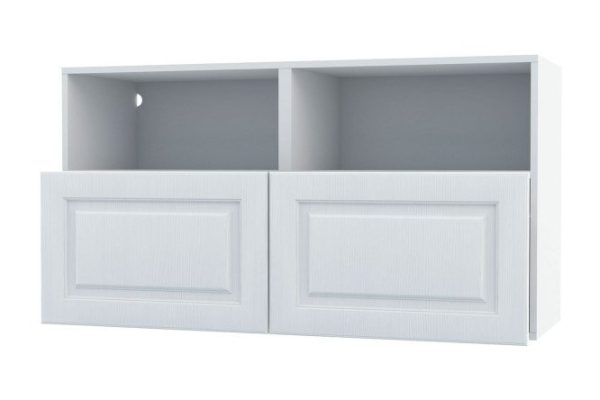 Cabinet with shelves and drawers Oscar Bella 120x64 with closers, white / white wood