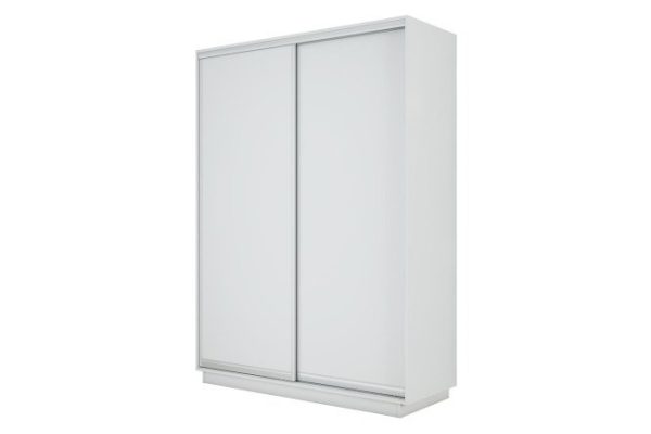 2-door wardrobe Slide-2 160x220x45 cm, white snow/silver