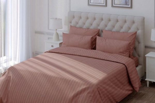 Stripe Premium Ash Bedding Set Cotton 148x215 cm, Family
