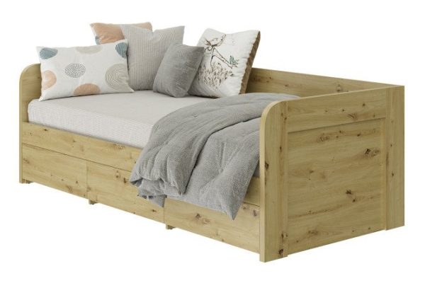 Bed with 3 drawers Virginia 90x200 cm color Ontario oak (385)