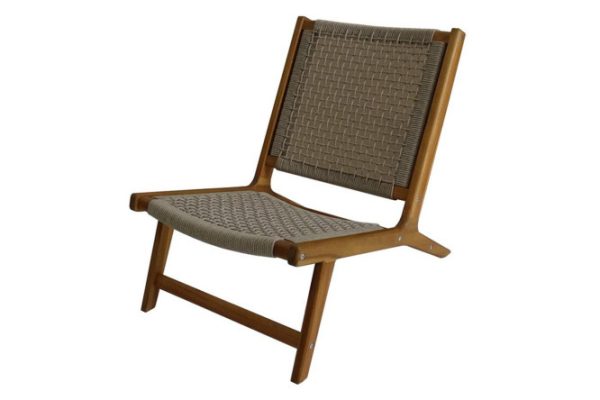 Lounge chair Calisto frame color natural teak, beige finish