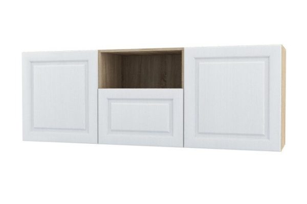 Cabinet 2 doors, drawer and shelf Oscar Bella 180x64 cm with closers, Sonoma/white wood