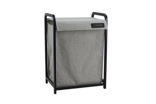 Laundry basket Nature with lid 45x62x31 cm, Polyester