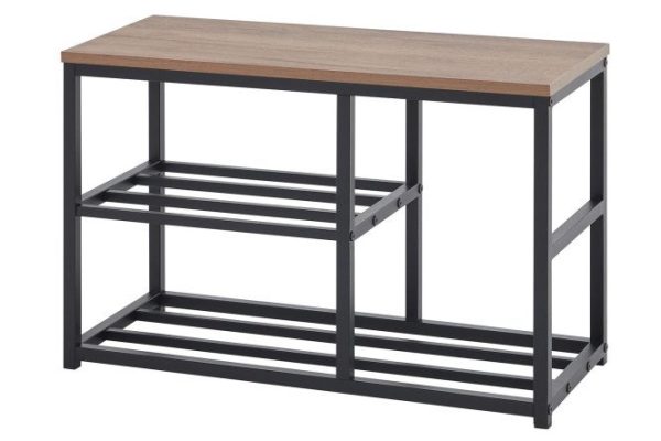 Shoe rack Elegant color black, kraft tobacco oak