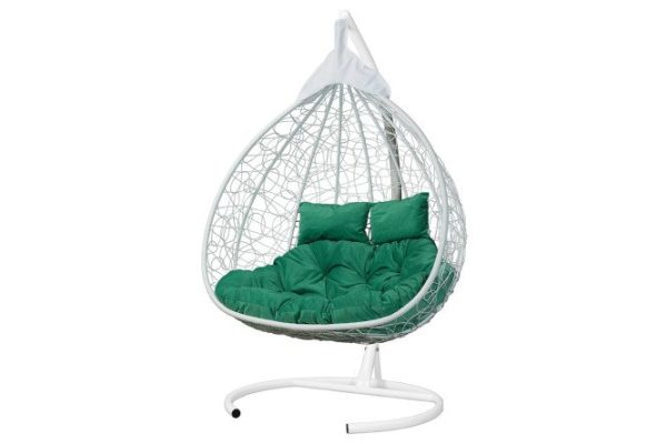 Hanging cocoon chair Fisht 135x190x100 cm, white