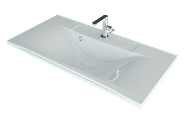 Bathroom sink Elen Semi-recessed, 100x14.4x44.1 cm
