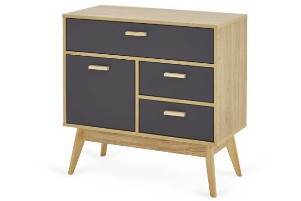 Chest of drawers with door and 3 drawers SCANDICA Horten
