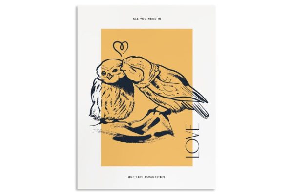 Poster on backing Sketch of an owl 30x40 cm