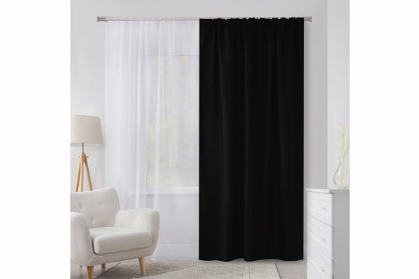 Ribbon curtain MICASA Lorette 200x280 cm, 1 piece, black