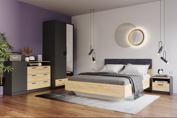 Bedroom set Ottavia Anthracite