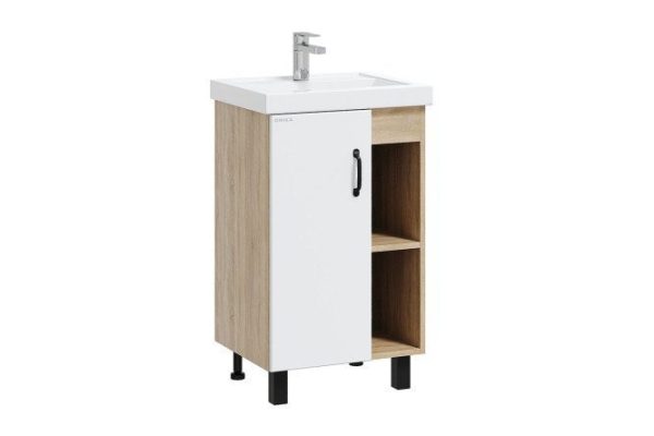 Floor stand ONIKA Timber 105034 47 cm, frame color Sonoma oak, facade matt white