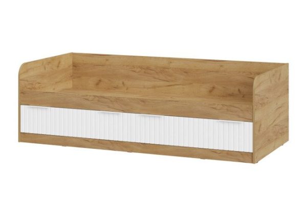 Hilton combination bed 90x200 cm color kraft oak gold, white matte