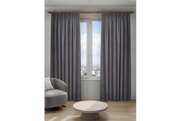 Ribbon curtain Decofest Canvas Sophie 200x280 cm, 1 piece, dark gray