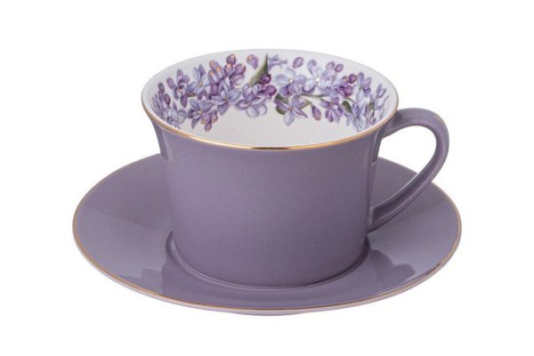 Tea pair for 1 person Lefard Lilac 250 ml, Porcelain