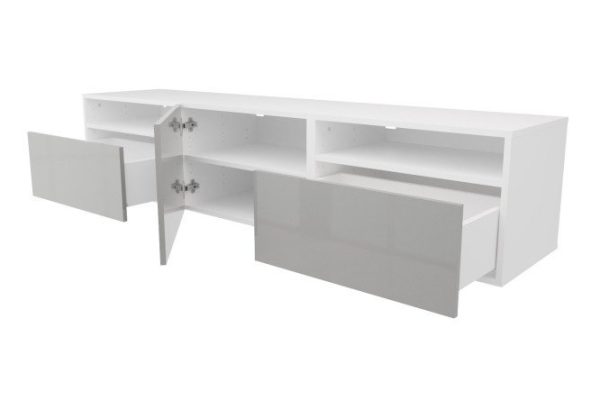 nn8bcfpjks2xf0wgvq505pz4pmpxq1qq.jpg Cabinet with 2 drawers, door and shelves Oscar Amika 180x38 with closers, white / dusty gray gloss