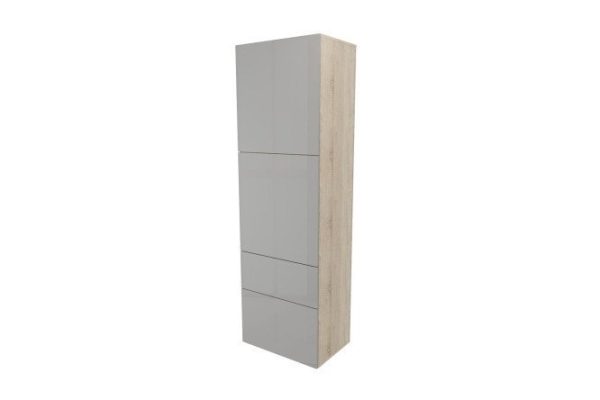 Wardrobe 2 doors and 2 drawers Oscar Amika 60x192 with push to open, Sonoma oak / dusty gray gloss