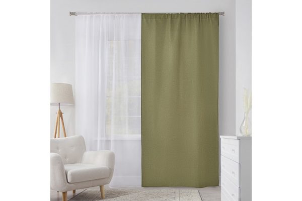 Ribbon curtain MICASA Kosett 144x280 cm, 1 piece, olive color