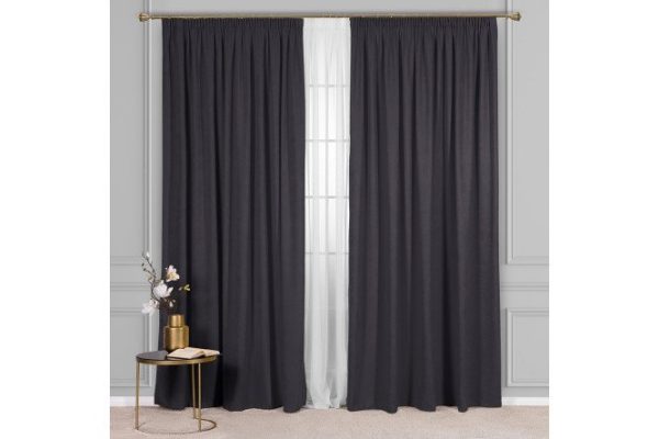 Curtain with Jules ribbon 220x270 cm, color dark gray