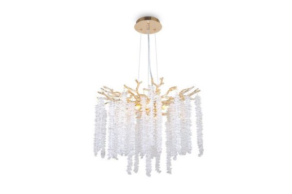 Hanging lamp FREYA Crystal Mineral 20 sq.m., 46x170x46 cm, G9