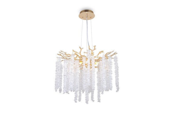 Hanging lamp FREYA Crystal Mineral 20 sq.m., 46x170x46 cm, G9