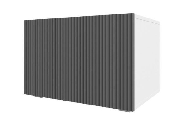 Nightstand Oscar Amelie 60x40 with door, white / wave graphite