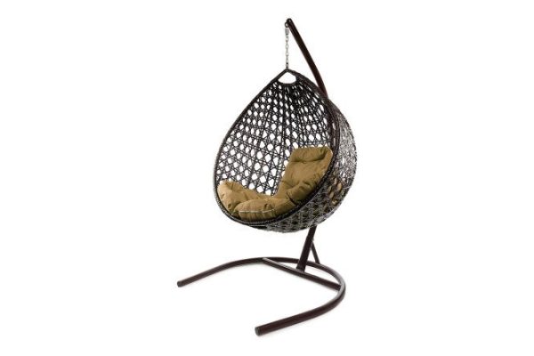 Hanging cocoon chair Drop Lux 72x186x98 cm, base and frame color brown, finishing brown