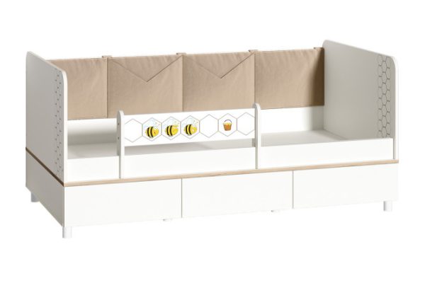 Bed AIP 80x160 cm color white shagreen