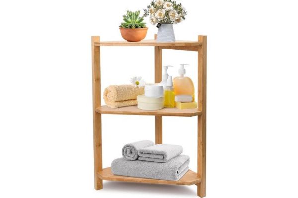 Corner shelf 3-tier BERKRAFT Bamboo 34x60x34 cm
