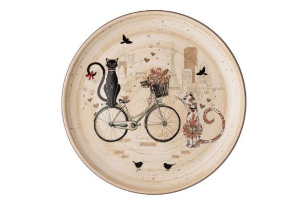 Dinner plate Parisian Cats Ceramics, 26 cm