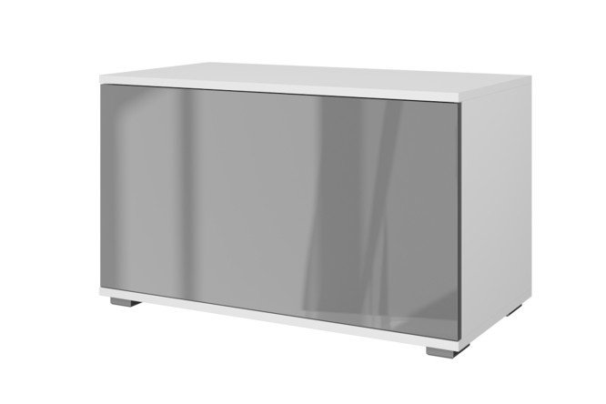 Nightstand Oscar Amika 75x45.4x41.6 cm, white, gray dusty gloss