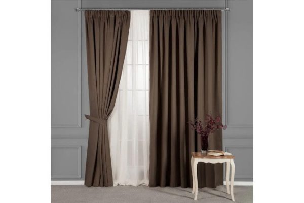 Set of curtains ESTIA Marlon 260x275 cm, 2 pcs., color dark brown